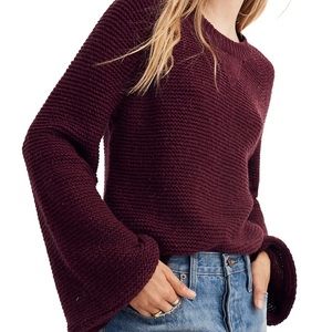 HP ✨🍾 Madewell Wide Sleeve Pullover Sweater in Heather Maroon, medium